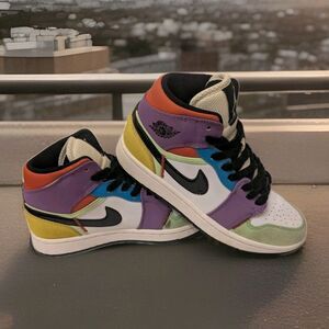 Air Jordan 1 Mid SE Multi Color ‘Lightbulb’ CW1140100 Women's Size 6.5